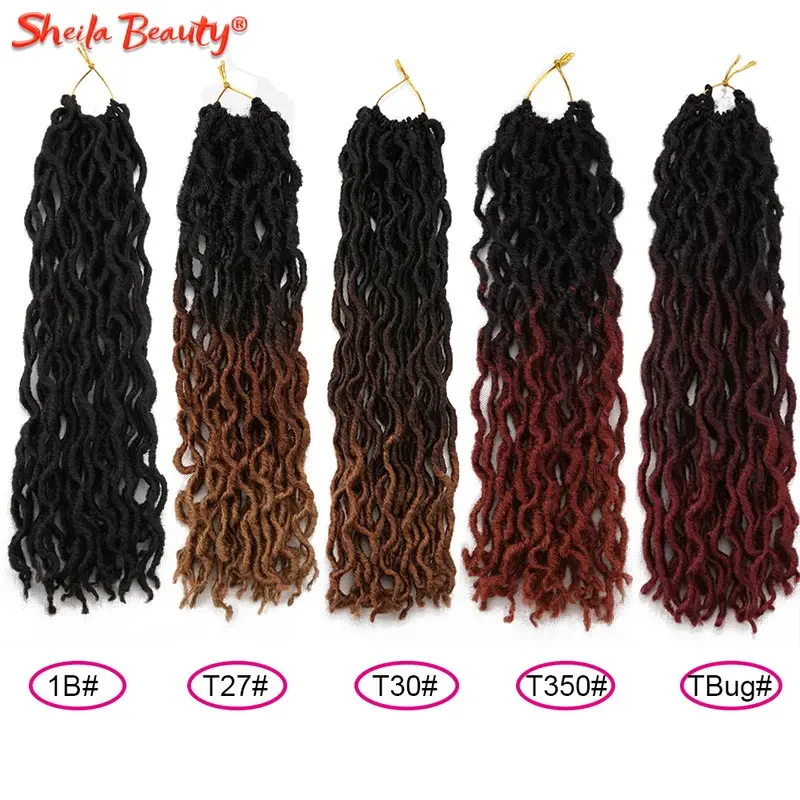 NEW 18 inch  curly faux locs crochet hair synthetic soft dreads dreadlocks hair pre stretched curly braiding hair extensions