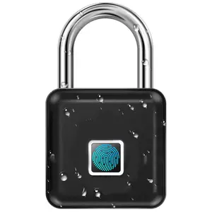 Fingerprint Padlock, Locker Lock, Keyless  Padlock Outdoor Fingerprint Lock Combination Gate Locks for Gym Storage - Black Waterproof ,Door Lock with BLE