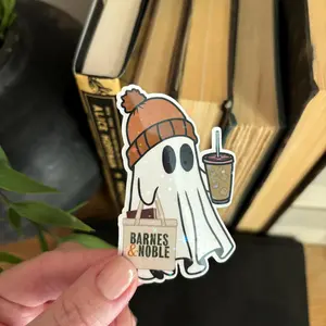 Bookish Ghost Sticker, Ghost Sticker Cute, Bookish Sticker, Ghost Reading, Fall Bookish Aesthetic, Ghost Kindle Sticker, Halloween