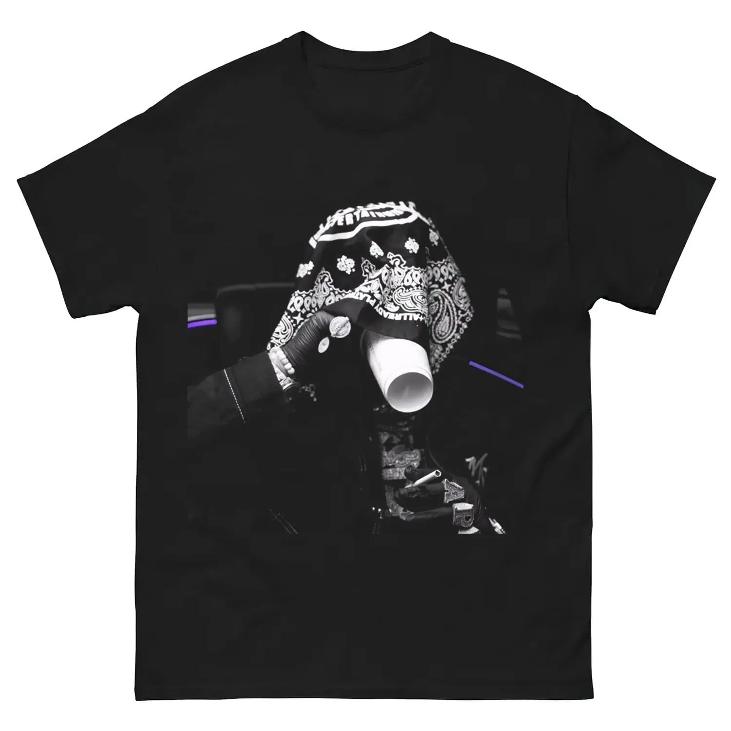 Men's "Deebaby Stream" Graphic Print Cotton Tshirt, Casual Short-Sleeve Round Neck Fitted Top, Sizes S-5XL, Shortsleeve, Menswear