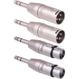 1/4" TRS to XLR Adapter 4 Pack, 2 Pack Male and Female to 6.35mm, Balanced Quarter Inch 6.35mm to XLR Male/Female Adapters for Mixers, Microphones, Amplifiers