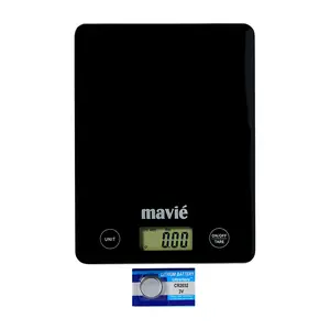 MAVIE Tempered Glass Digital Kitchen Scale – Full Touch Screen Food Scale with 5kg Capacity & 7 Weighing Units