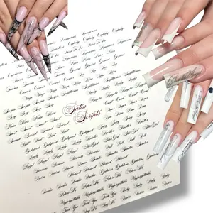 Perfect Calligraphy Art Nail Decals for Fully Booked Nail Techs - FULL Nail Decal Application Kit - How to apply nail decals - Nail Decal Tutorial - Calligraphy Nail Decals - 3 PCS - SATIN SCRIPTS