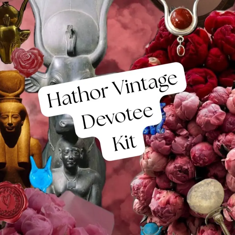 Hathor Worship Vintage Bundle, Vintage Witchcraft Tools, Egyptian Goddess Bundle, Hathor Devotee Worship Kit Kemetic Worship Witch Kit
