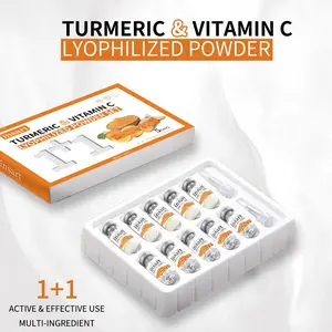 Turmeric Vitamin C Freeze-Dried Powder Set, Skincare Serum, Smooth Moisturizing Care, Liquid Face Treatment, Single Item