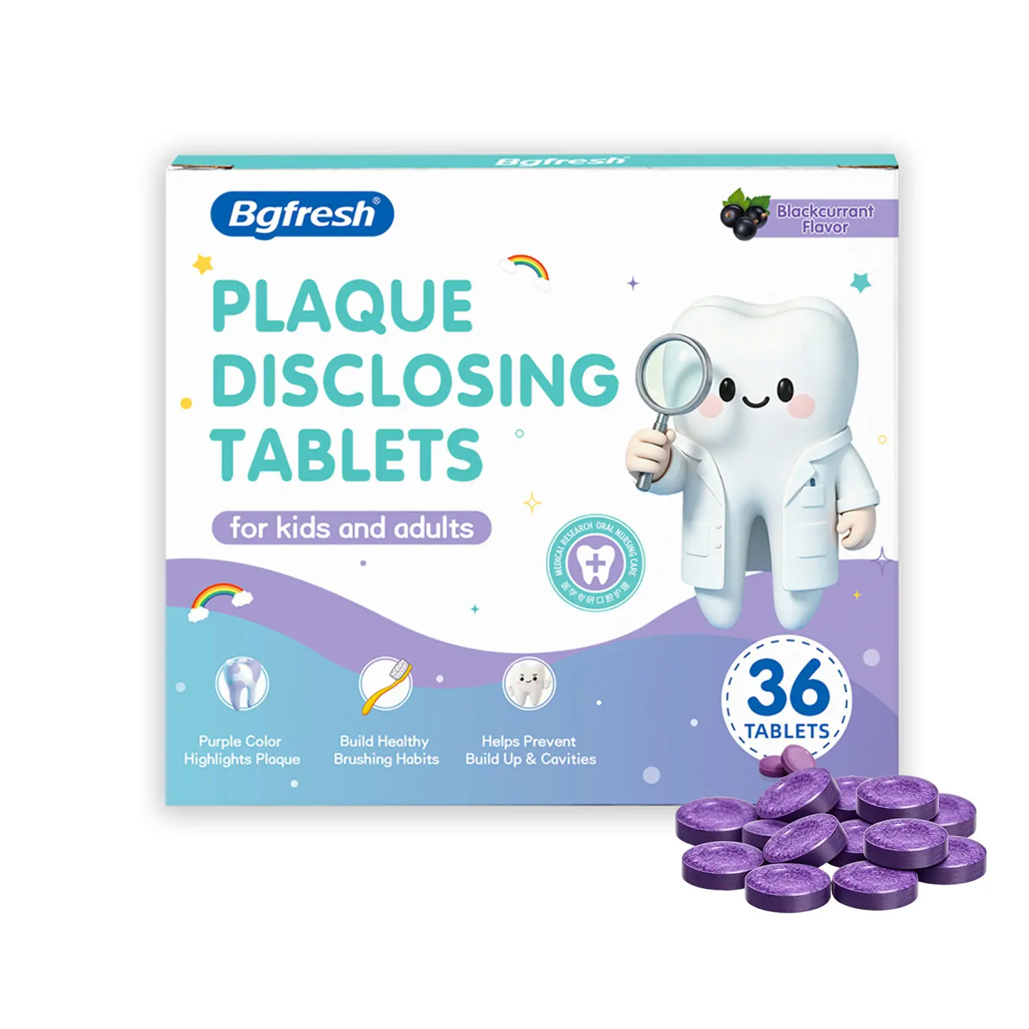 Plaque Disclosing Tablets for Kids & Adults Reveal Hidden Plaque Buildup Before Brushing, Dual Color Dental Plaque Indicator Helps Improve Brushing Habits, Fun Oral Care Tool for Cleaner & Healthier Teeth