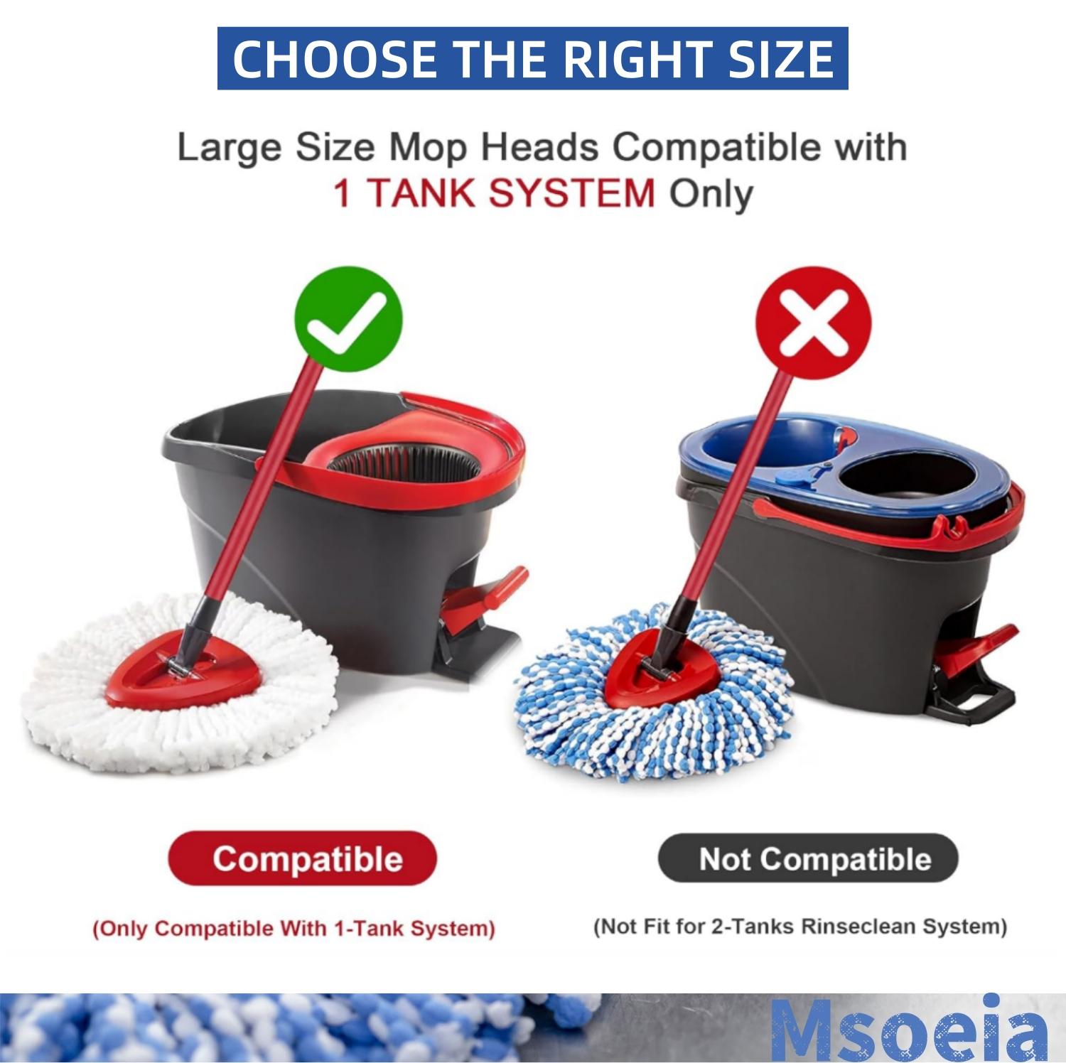 (for 1-Tank System Only) 3 Pack Mop Replace Heads, Mop Refill Heads Replacements Compatible with O Cedar Spin Mop- Easy to Replace, Microfiber, Machine Washable Cleaning Durable