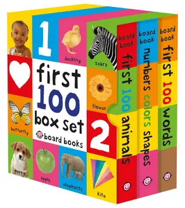 First 100 Board Book Box Set (3 Books): First 100 Words, Numbers Colors Shapes, and First 100 Animals -- Roger Priddy - Other