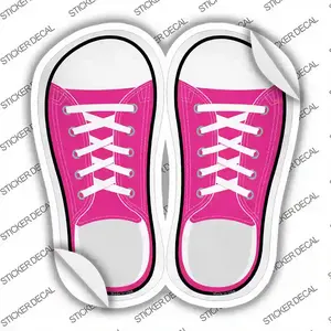 Pink Solid Novelty Shoe Outlines Sticker Decal