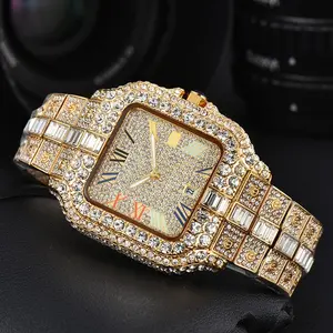 2026 New Versatile Men's and Women's Alloy Quartz Watch with Full Diamond Inlay, Women's Business Fashion Wristwatch, Slightly Waterproof Watch Luminous Dial