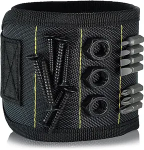 Magnetic wristband tool kit, 365mm magnetic organizer with adjustable strap, household and construction tool kit roll
