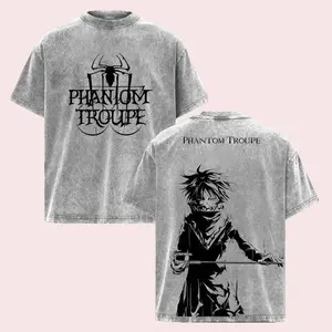 Feitan - Hunter x Hunter Anime Streetwear Tee, Phantom Troupe Vintage Washed Oversized Shirt, Heavy Cotton Graphic Top for Otaku Fans