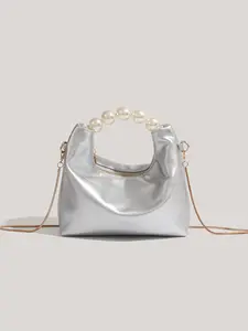 Women's Pearl Handbag New High-End Crossbody Dumpling Bag, Casual Style, All Seasons, Random Print, No Ca Prop 65