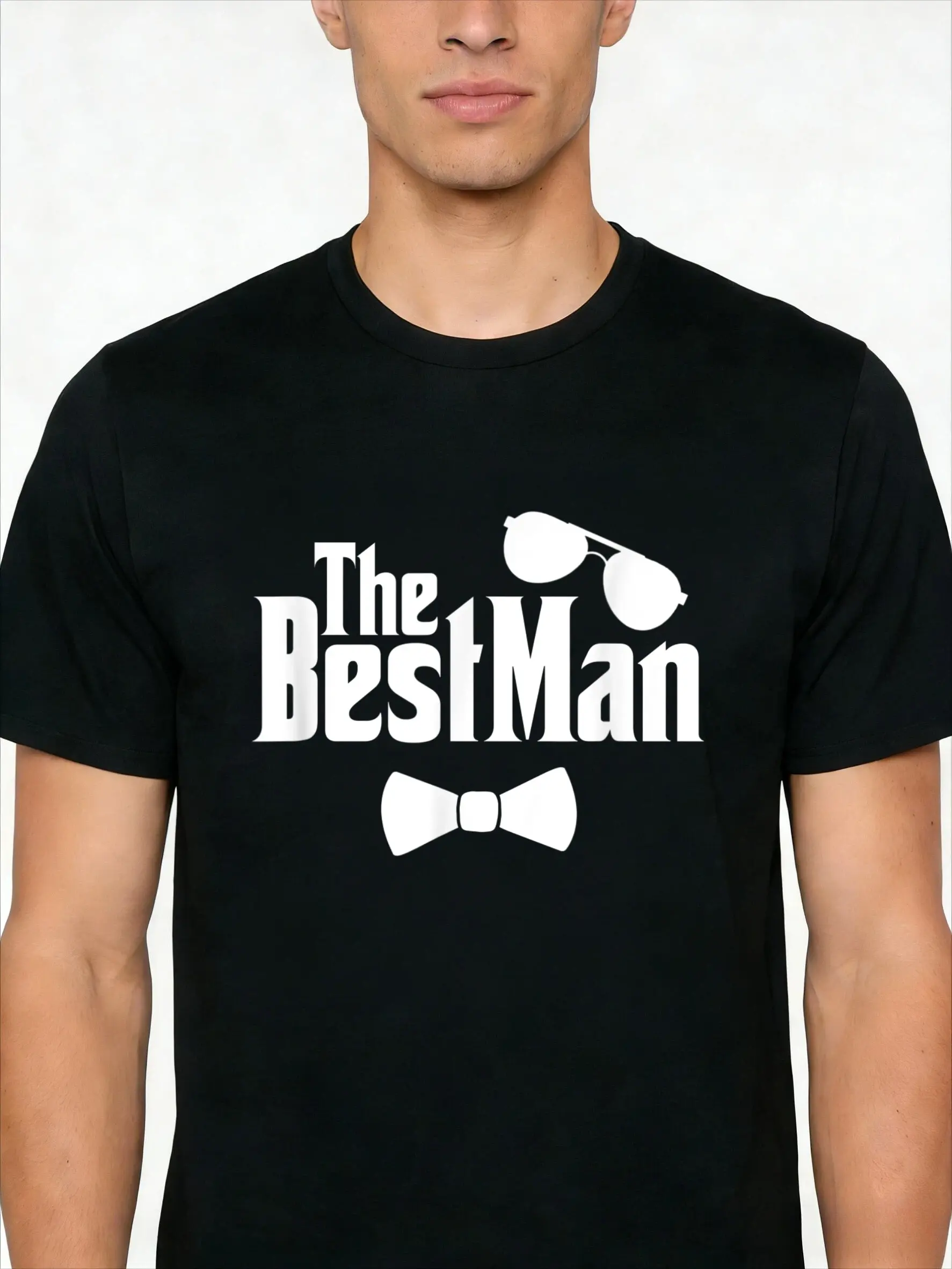 Best Man Friends Groom Bride Wedding Couple Bachelor Party T-Shirt Suitable for Unisex Personality Casual Round Neck Outdoor Short-Sleeved T-Shirt Men'S Summer Clothes Mens T Shirt Slightly Elastic  Cotton S-XXXL