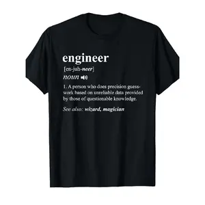 Men's Oversized Funny Engineer Definition Humor T-Shirt - Menswear, Mechanical Engineering Joke Gift, Loose Fit Short Sleeve Round Neck Streetwear Casual Tee with Technical Jokes, All-Season Daily Comfort Vintage Graphic Tee