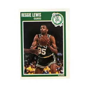 Fleer Kids Trading Card Green and White Reggie Lewis Guard Mint Condition Collectible Basketball Card