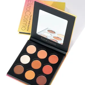 ElizaCosmo Neutral 9-Color Warm Tone Eyeshadow Palette, Silky Matte-Shimmer Cosmetic Eyeshadow Set, Long-Lasting Blendable Multicolor Eye Makeup Product