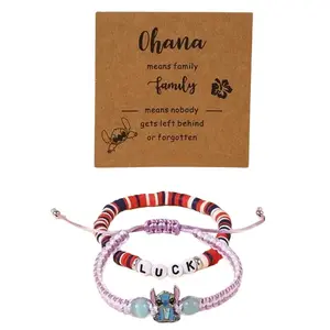 Disney Matching Stitch Magic Bracelet Set - Wear One Gift One with Ohana Lucky Charm Bracelets Unisex Design for Gifting or Personal Use