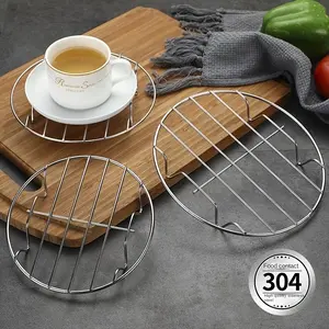 Stainless Steel Steamer Rack 6/7/8 Inch Round Low Leg Food Steamer Basket for RV Stove Cooking Healthy Kitchen Accessories RV Camping Cookware