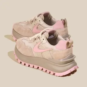 Trend Pink Shoes - Women's sneakers with a 6cm platform sole, popular casual sports shoes, classic canvas style, EVA sole, rubber outsole