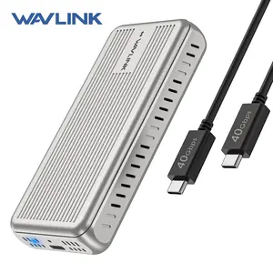 WAVLINK 40Gbps USB4 PCIe NVMe SSD Enclosure for 2230/2242/2260/2280 B+M/M-Key SSDs Tool-Free Installation Supports TBT4/TBT3/USB4/USB3.2 Compatible with MacBook/Mac Mini M4/M3/M2/M1
