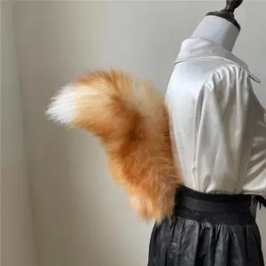 New Fox Fur Tail Waist Plushly Animals Fox Tail Cosplay Props Adjustable Belt Anime Accessories Artificial Fur Tail Costume