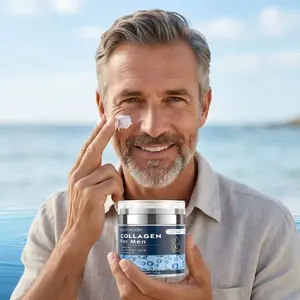 Collagen Men's Anti-Aging Wrinkle Cream, Men's Face Moisturizer Cream 50g, Skin Firming and Tightening Lotion, Firming Hyaluronic Acid Moisturizer