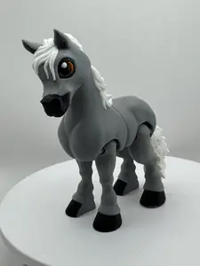 Poseable Arabian Horse Figurine | Articulated Desk Toy, PLA Plastic Collectible