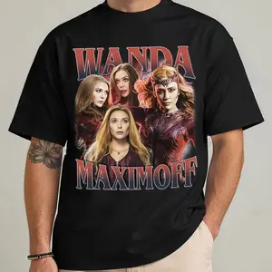 Wanda Maximoff Vision Vintage Graphic T-shirt, Scarlet Witch Actor Sweatshirt, Hoodie for Elizabeth Olsen, Marvelous Movie Gift, Superhero Fan Gift