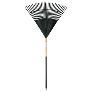 30-inch Wood & Poly Leaf Rake for Home and Garden Use