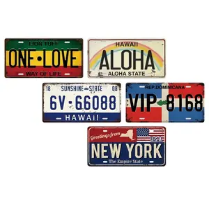 Vintage License Plate Metal Tin Sign, 1 Count Wall Art Decor, Indoor & Outdoor Decoration for Home Decor, Room Decor, Garage Decor, Bedroom Decor, Vintage Garage Signs