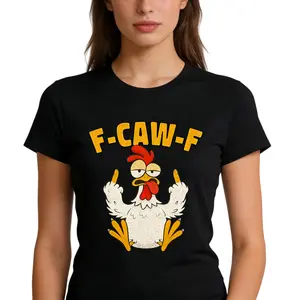 F-CAW-F Rooster Graphic T-Shirt for Women Cotton Crewneck Short Sleeve Soft Breathable Casual Maternity Tee Classic Fit Stylish Menswear Fabric Top Print Streetwear
