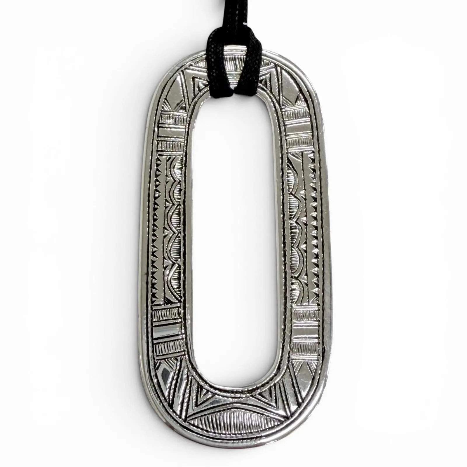 Pre-owned HERMÈS Sterling Silver 925 (Ag925) Small Leather Goods Hermes Touareg 925 Silver Pendant Necklace