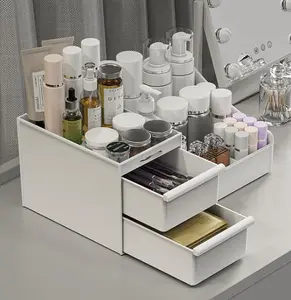 Make Up Cosmetic Organiser with Drawers, Makeup Organiser Storage Cosmetic Box for Washbasins, Dressing Table Organiser Box for Bedroom, Bathroom, Large Makeup Organiser