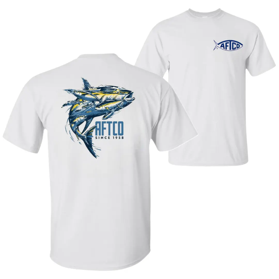 AFTCO Turnover T-Shirt, Fishing Adventure Graphic Tee, Soft Cotton Shirt, Performance Apparel for Men & Women, Perfect Gift for Anglers and Ocean Lovers