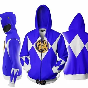 2026 New Fashion Men Women Power Rangers  3D Print Zipper Hoodie Jacket Unisex  Casual Long Sleeve Pullover Sweatshirts Tops