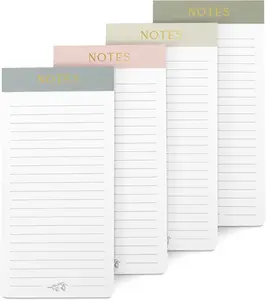 Beautiful Magnetic Notepads for Fridge - Set of 4 Modern Note Pads with Lined Pages to Easily Write Notes & Make Grocery/Shopping Lists - the Perfect to Do Pad W/ Strong Magnets for Your Refrigerator ZICOTO