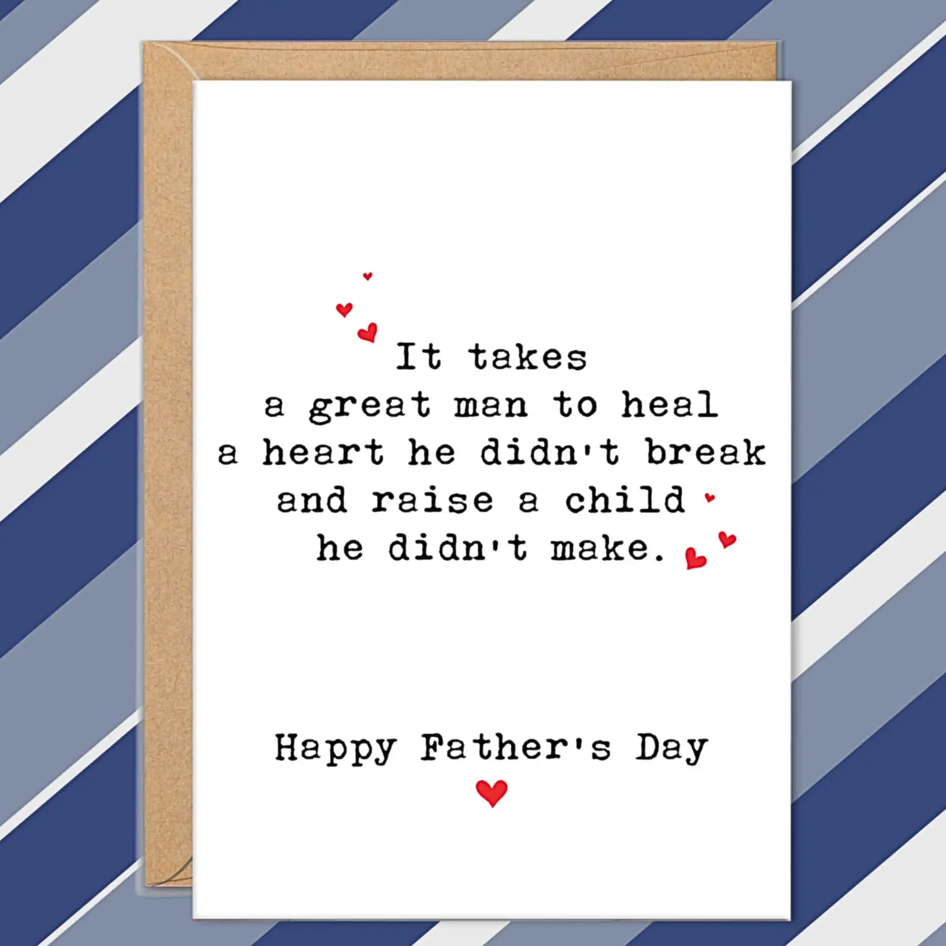 Bonus Dad Father’s Day Card, Stepdad Appreciation Card from Child | Emotional Father’s Day Greeting Card with Envelope | Thank You Bonus Dad Gift Card