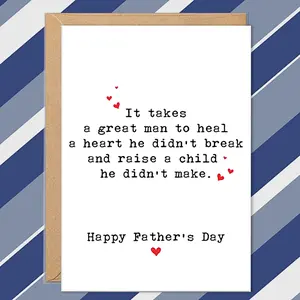Bonus Dad Father’s Day Card, Stepdad Appreciation Card from Child | Emotional Father’s Day Greeting Card with Envelope | Thank You Bonus Dad Gift Card