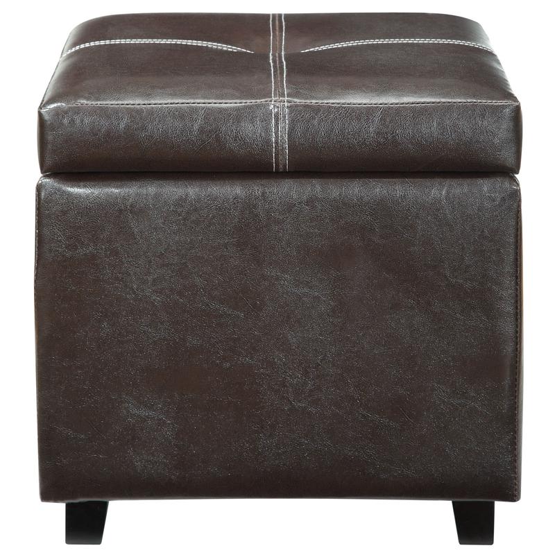 Modway Treasure Upholstered Vinyl Ottoman in Espresso