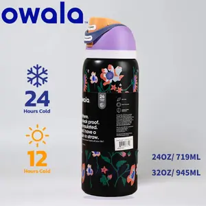 Owala 24/32oz FreeSip Water Bottle Midnight Garden Special Edition Color Drop, 2026 Owala Gift, Aesthetic Drinkware for Sport Lovers Urban Outfitters Great for Travel BPA-Free Odor-Resistant Leak-Proof Lid