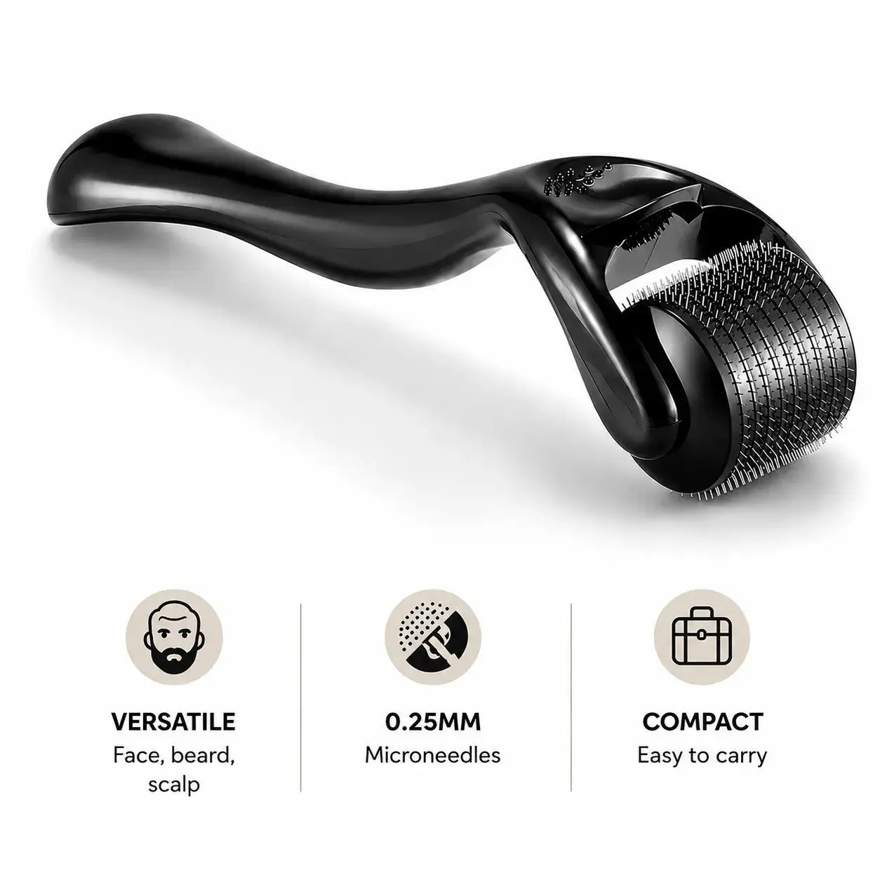 Derma Roller 0.25mm, 540 Titanium Micro Needles, Ergonomic Non-Slip Handle for At-Home Skincare Routine, Face Care Tool for Adults