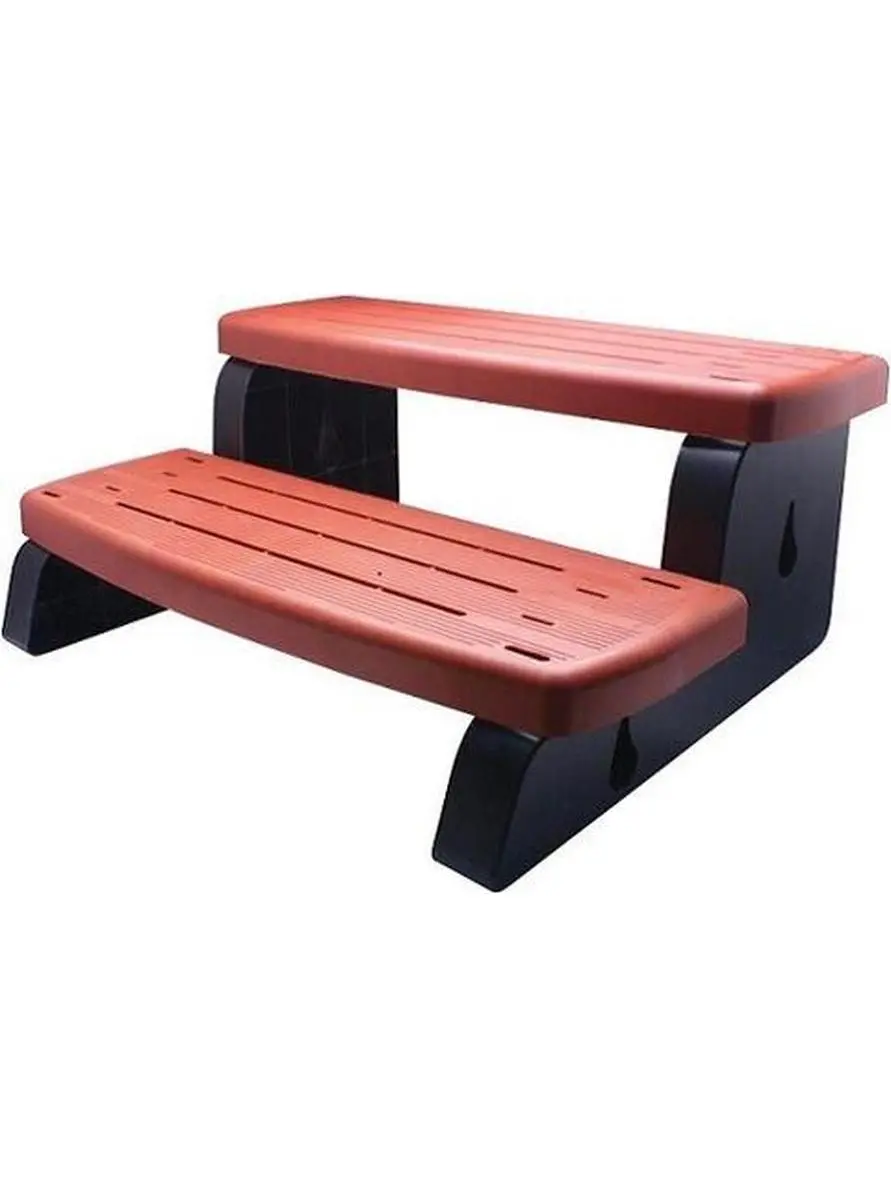 Waterway Plastics 535-2201 33 in. Black Spa Step Assembly with 33" Non-Slip Treads, Durable UV Protected Polypropylene, Easy Snap-Together Parts, Assembly Required