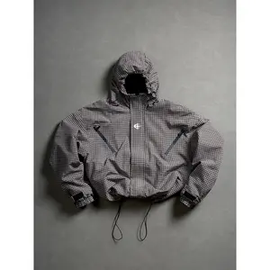 Men's Lightweight Hooded Windbreaker Jacket, Khaki Color,  Casual Outdoor Sports Coat for Running, Hiking, and Travel