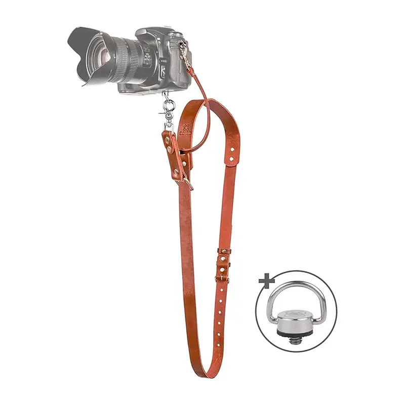 Coiro Leather Camera Strap for One Camera - Professional Single Leather Harness Shoulder Strap Quick Release Gear DSLR/SLR, Standard