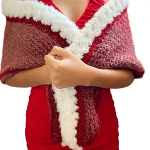 Christmas's Handmade Crochet Princess Shawl Sweater for Women - Winter Knitwear - Womenswear Cardigans Knitting Comfort Lady Tops Light Cute