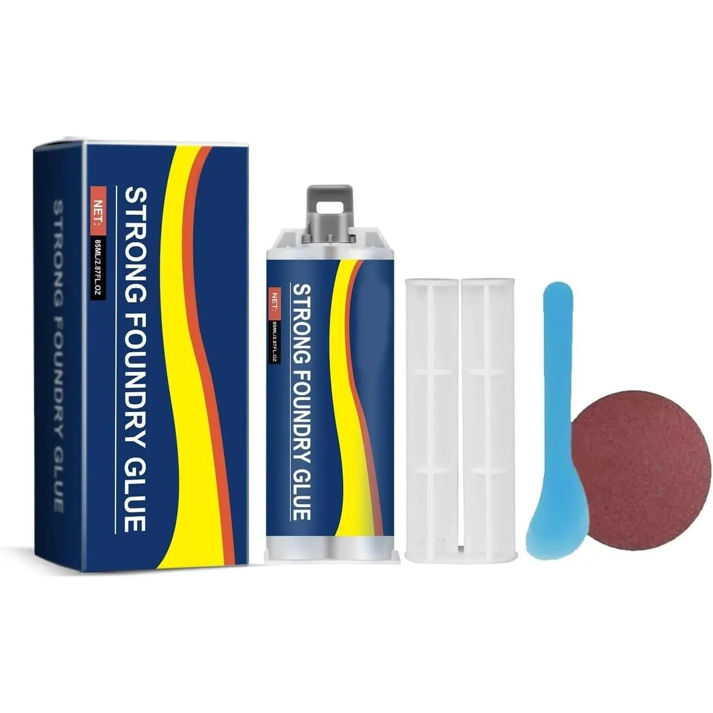 1PCS 85ml High-Strength Epoxy Adhesive Caulk – Glue for Foundry & Metal Repairs, Structural Multi-Surface Sealant, Durable Impact-Resistant Bond for Automotive & Plumbing Heavy-Duty Fixes, Fast Curing, Heat-Resistant, Essential Workshop Adhesive
