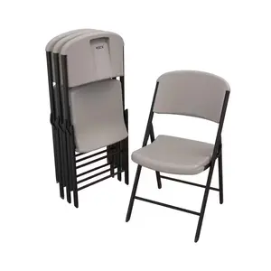 Lifetime Putty Metal Outdoor Safe Folding Chair Set of 4 for Outdoor Use