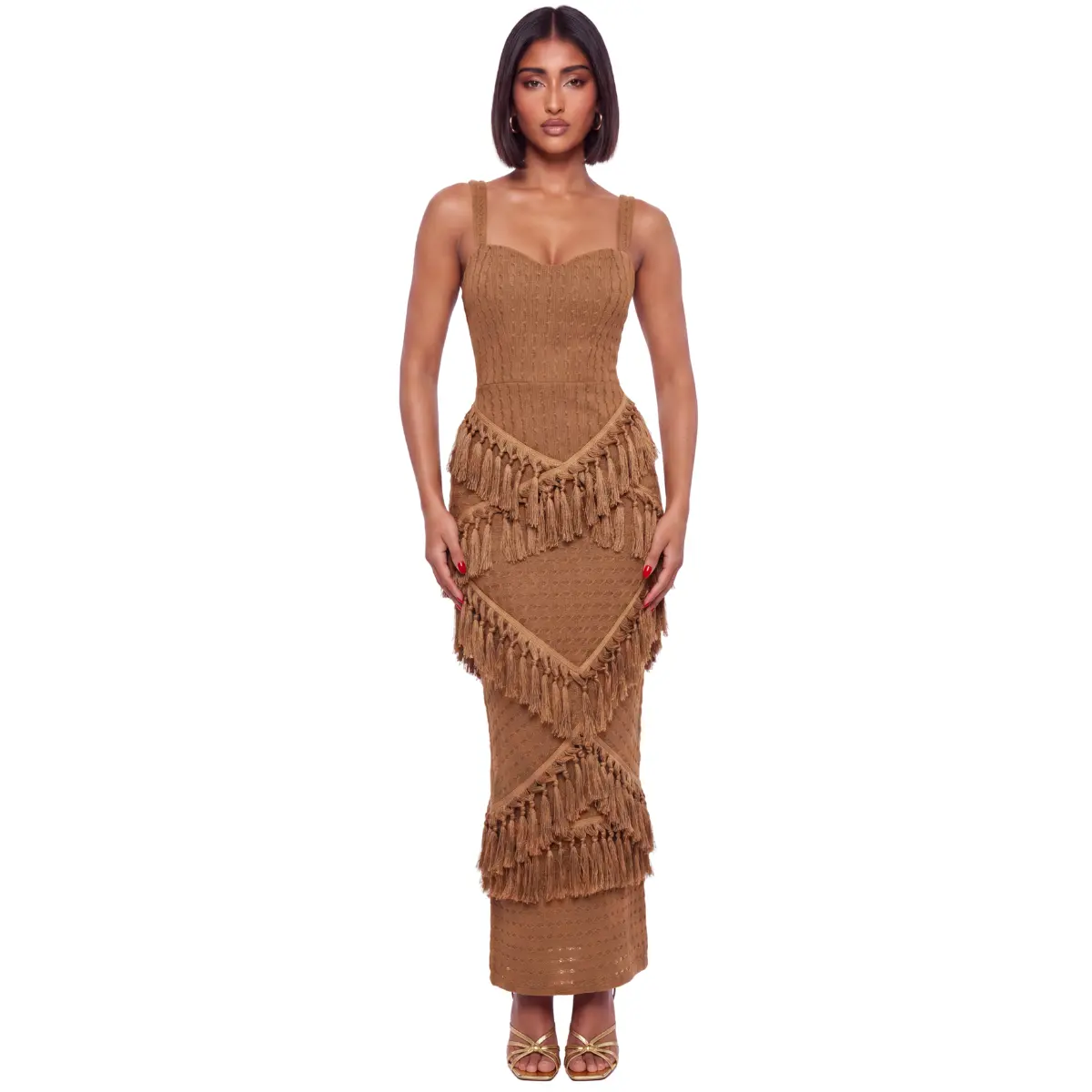 Caramel Drip Tassel Maxi Dress- Preorder Ships 8/27