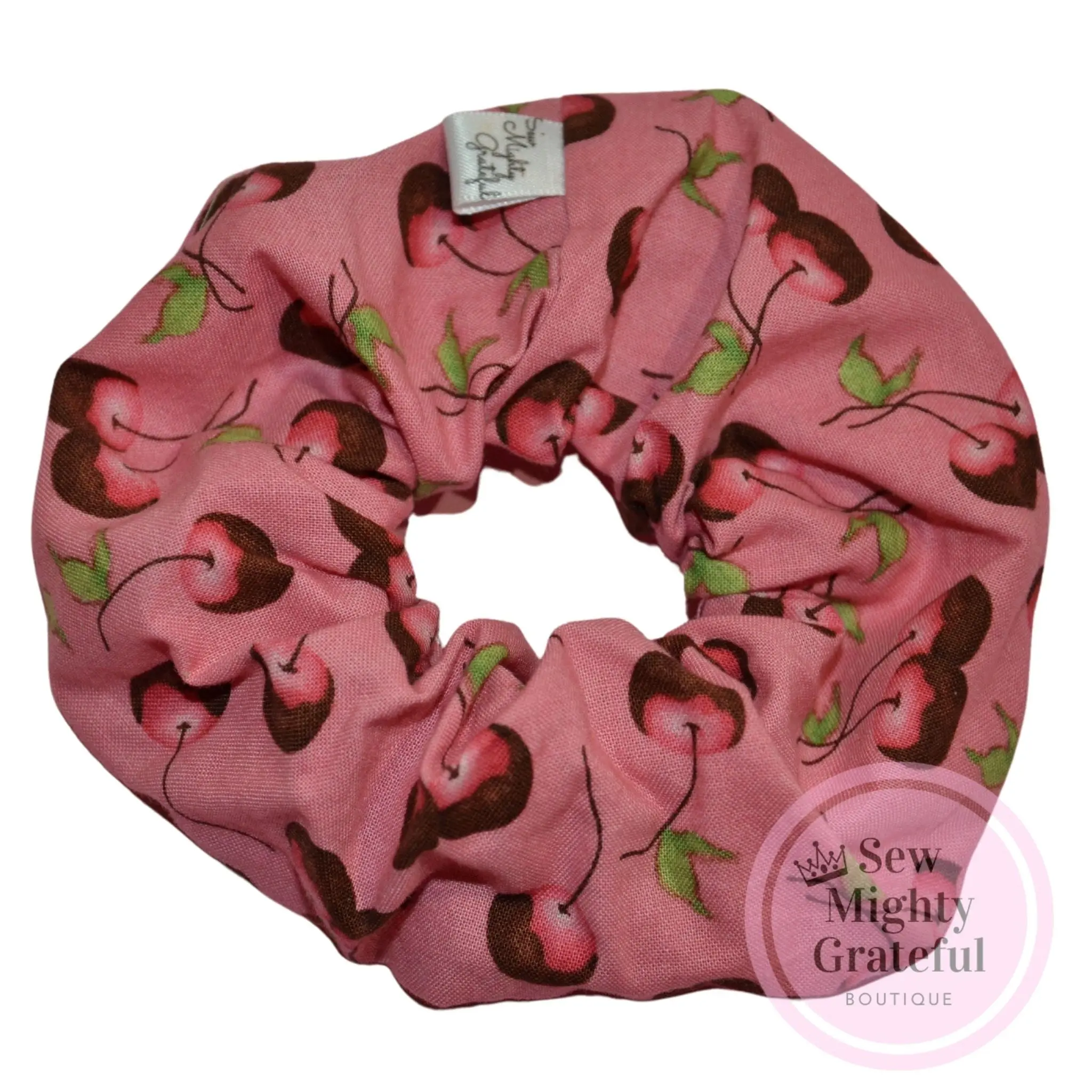 Chocolate Cherry Hair Scrunchie